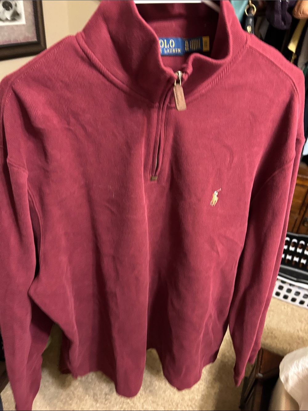 Polo by Ralph Lauren Wine Quarter-Zip Pullover